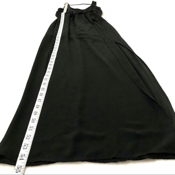 Lush Elegant Maxi Dress Deep V Back Black XS - Picture 8 of 16